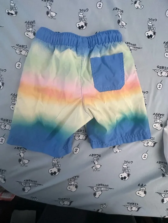 Old Navy Kids' Gradient Rainbow Swim Shorts - Blue, Green, Pink, Yellow - Picture 2 of 6